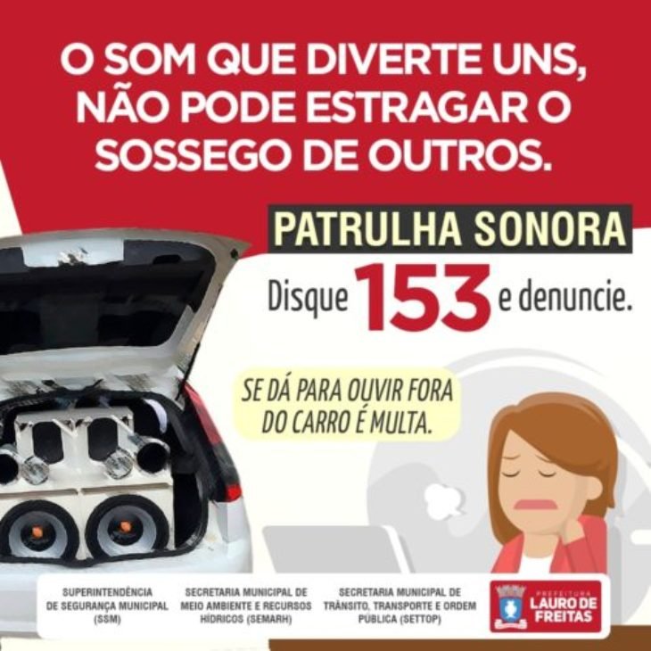 A Patrulha Sonora A� uma iniciativa das secretarias de TrA?nsito, Transporte e Ordem PA?blica (SETTOP), Meio Ambiente e Recursos HA�dricos (Semarh) e SuperintendA?ncia de SeguranA�a PA?blica