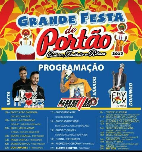 ProgramaA�A?o da Grande Festa de PortA?o de 2017